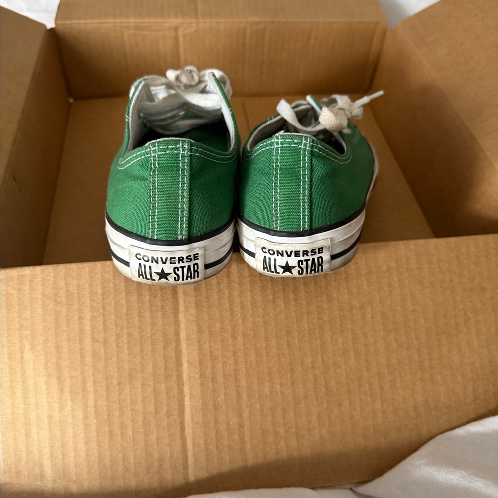 Converse Chuck Taylor All Star Low Top Classic Green and White Sneakers - Picture 3 of 5
